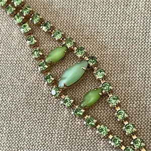 Vintage green rhinestone bracelet